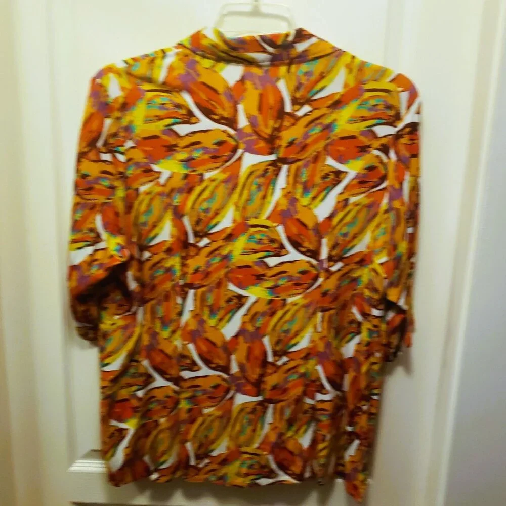 Lorraine Linen-Bamboo Blouse - Orange Crushed! - Picture 4 of 14
